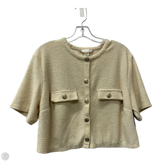 Top Short Sleeve By H&m In Cream, Size: Xl