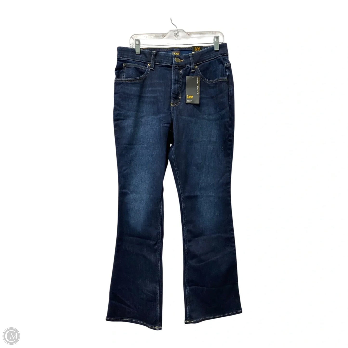 Jeans Flared By Lee In Blue Denim, Size: 12