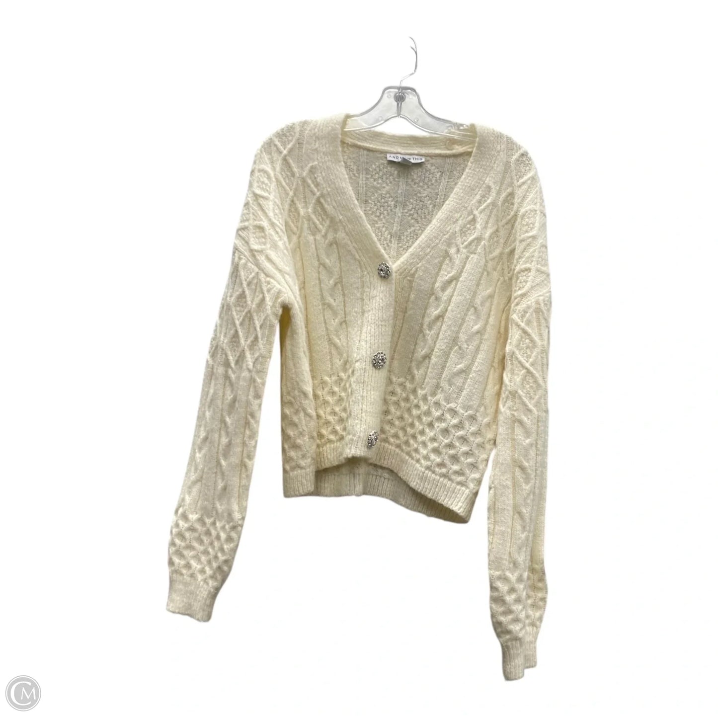 Sweater Cardigan By And Now This In Cream, Size: S