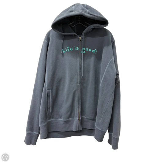 Athletic Jacket By Life Is Good In Blue, Size: Xxl