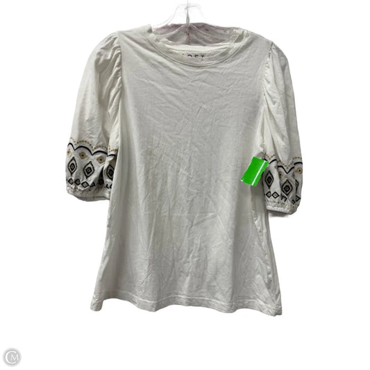 Top Short Sleeve By Loft In White, Size: M