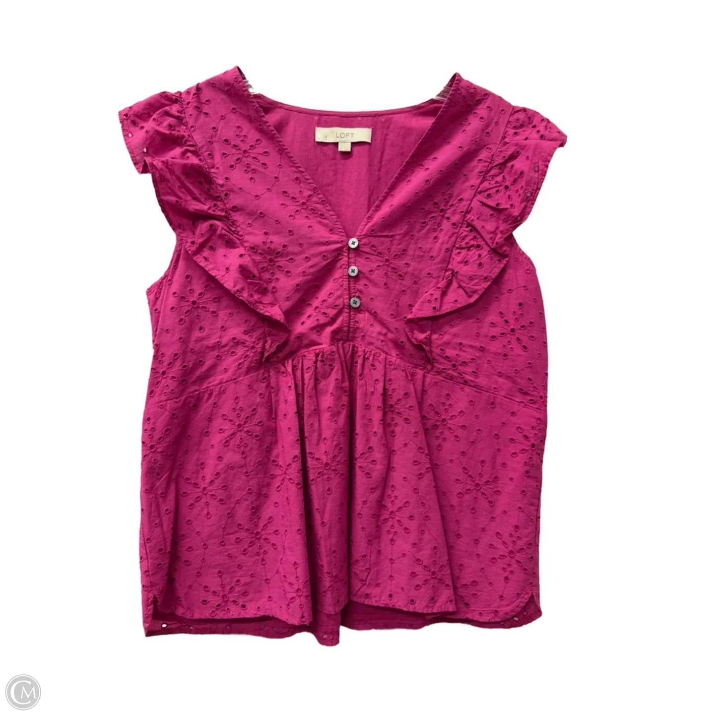 Top Short Sleeve By Loft In Pink, Size: M