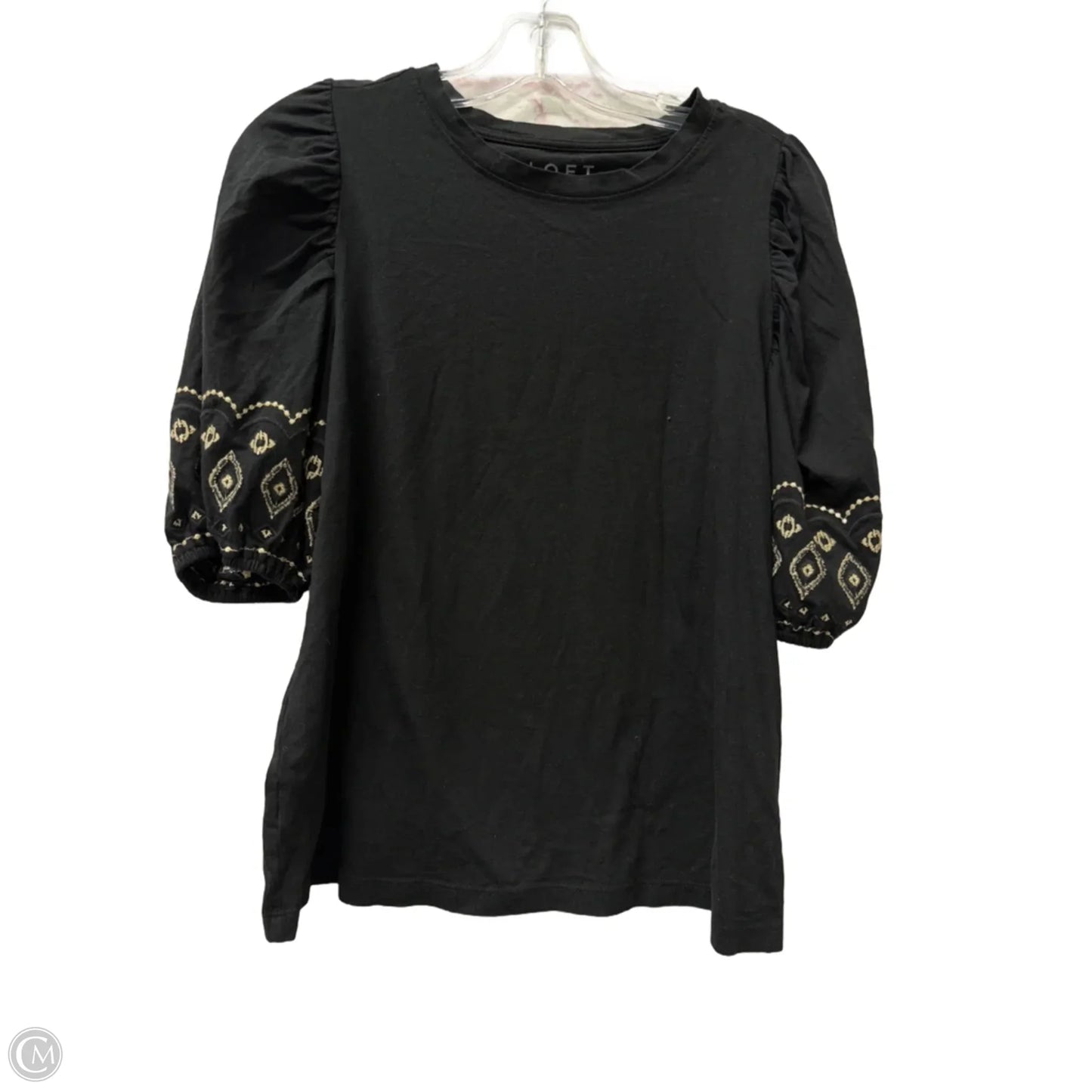 Top Short Sleeve By Loft In Black, Size: M