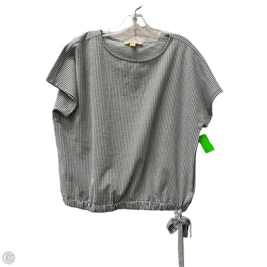 Top Short Sleeve By Michael By Michael Kors In Blue & White, Size: Xl