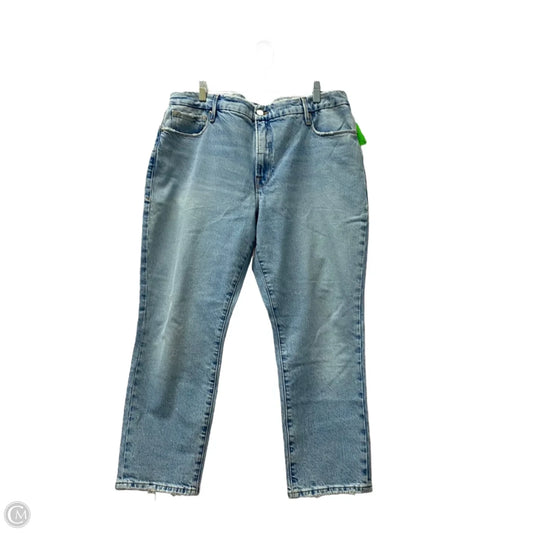 Jeans Straight By Good American In Blue Denim, Size: 12