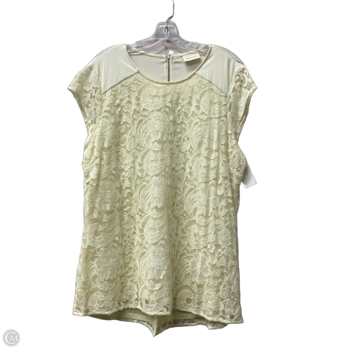 Top Sleeveless By Chicos In Cream, Size: L