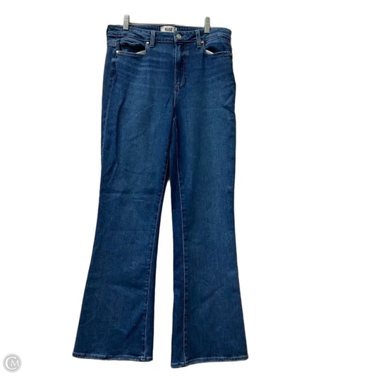 Jeans Flared By Paige In Blue Denim, Size: 12