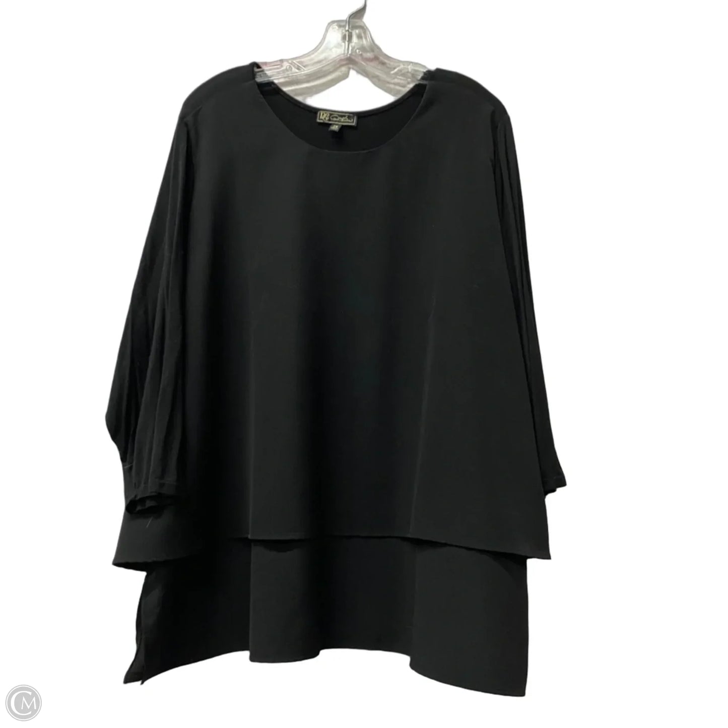 Top Short Sleeve By Diane Gilman In Black, Size: 2x
