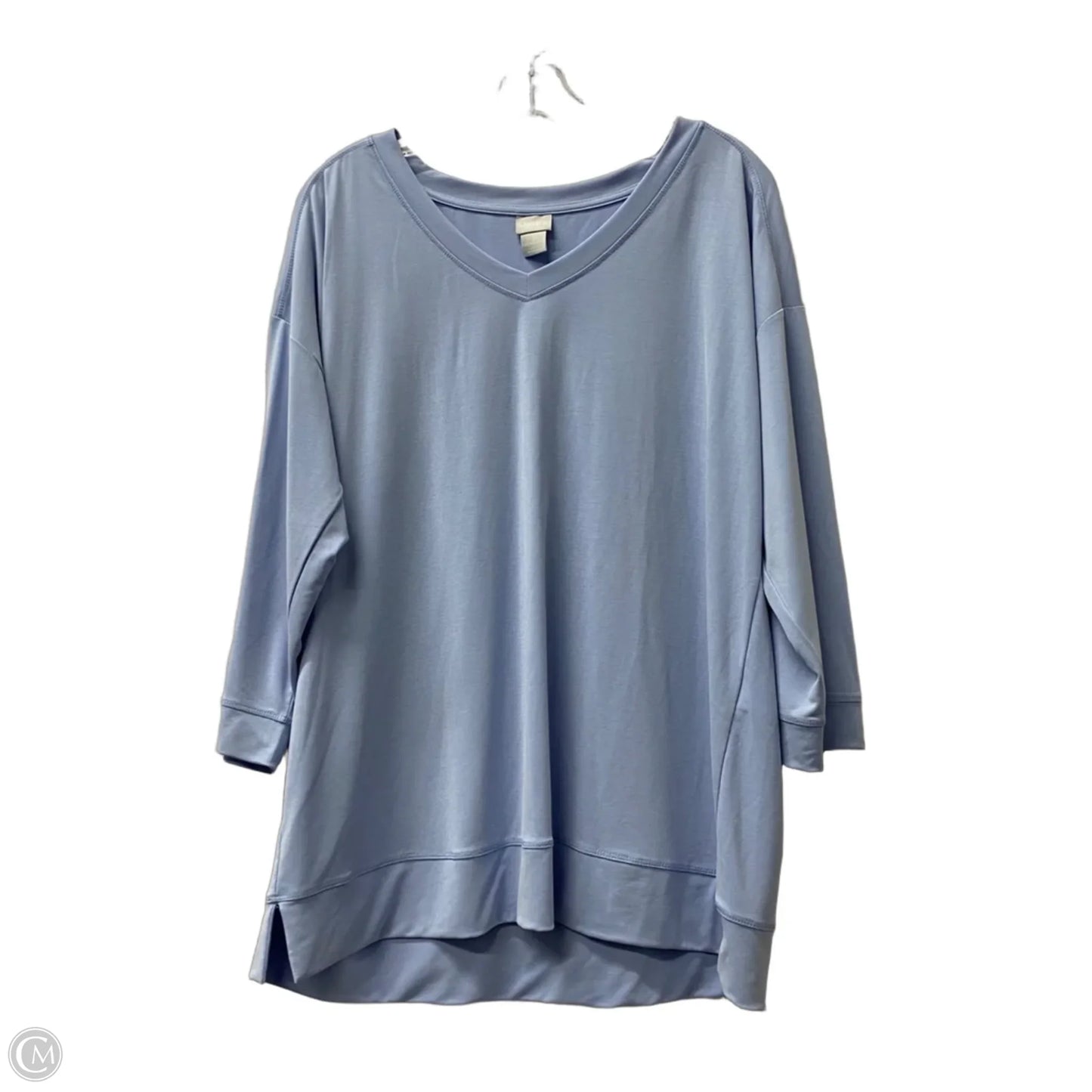 Top 3/4 Sleeve By Chicos In Blue, Size: L