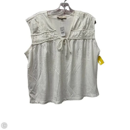Top Short Sleeve By Loft In White, Size: M