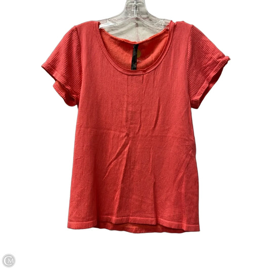 Top Short Sleeve By Anthropologie In Pink, Size: L