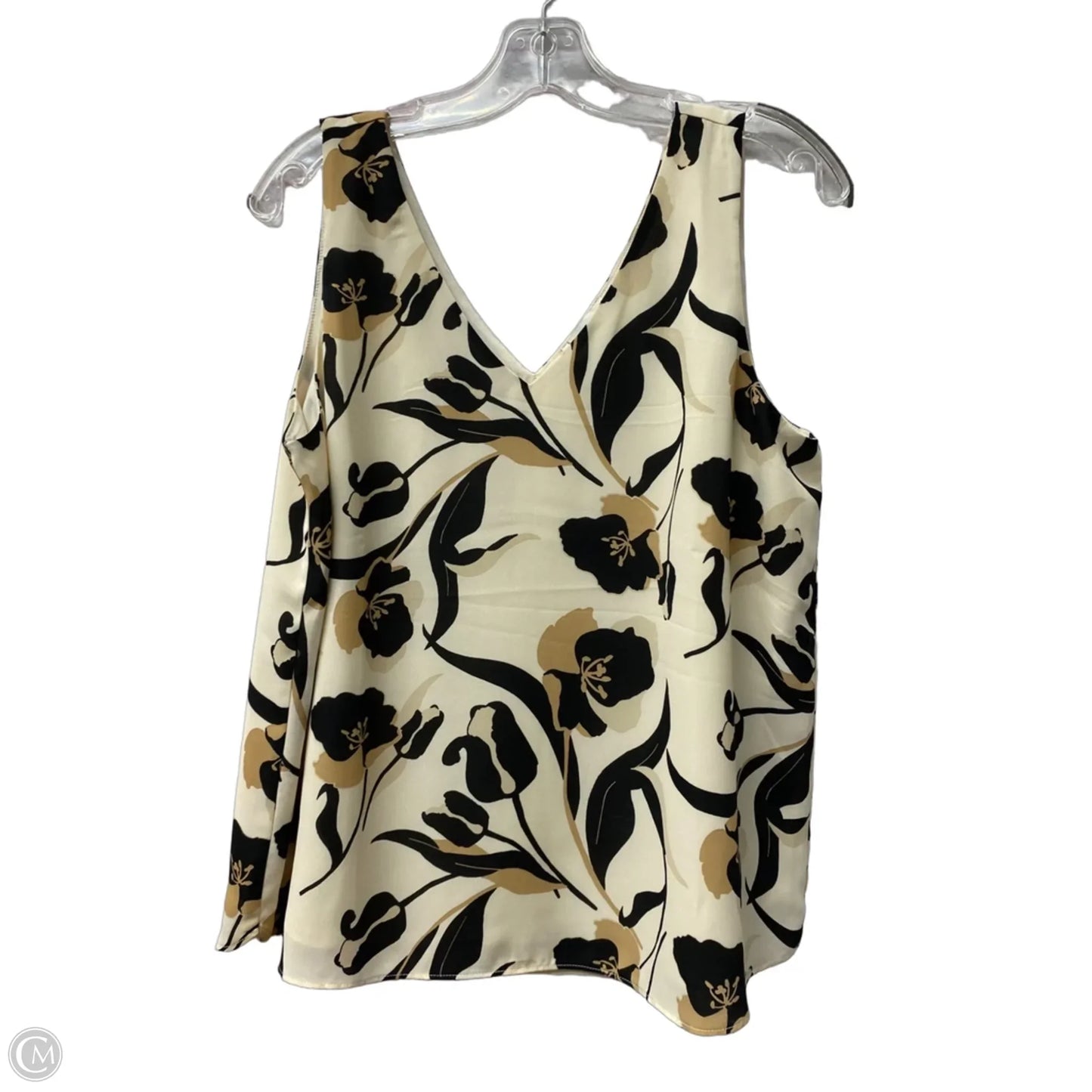 Top Sleeveless By Loft In Cream & Tan, Size: M
