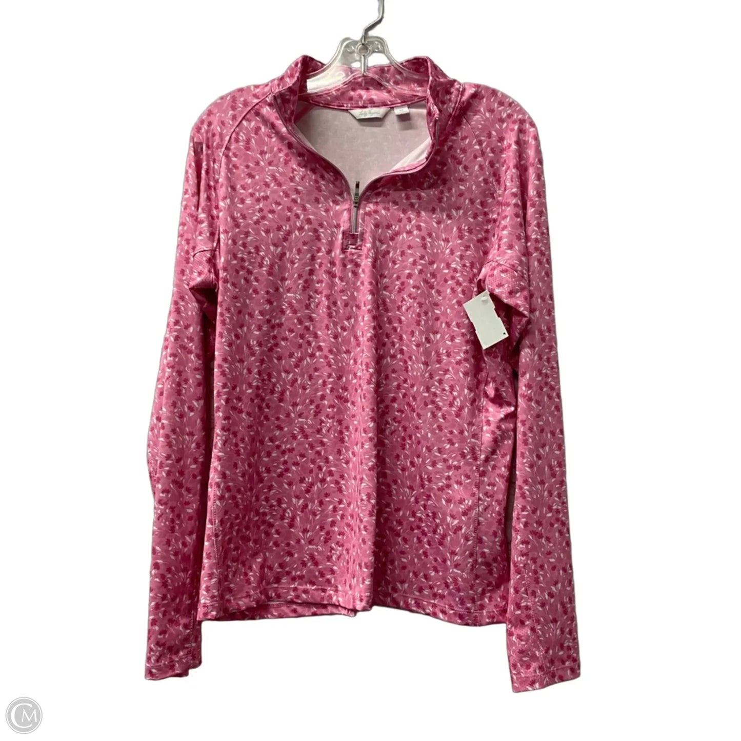 Athletic Top Long Sleeve Collar By Lady Hagen In Pink, Size: M