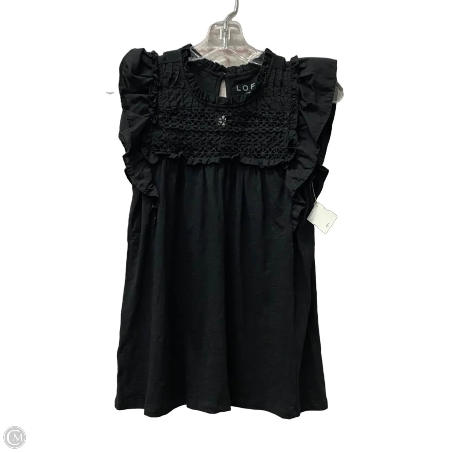 Top Short Sleeve By Loft In Black, Size: Xxsp
