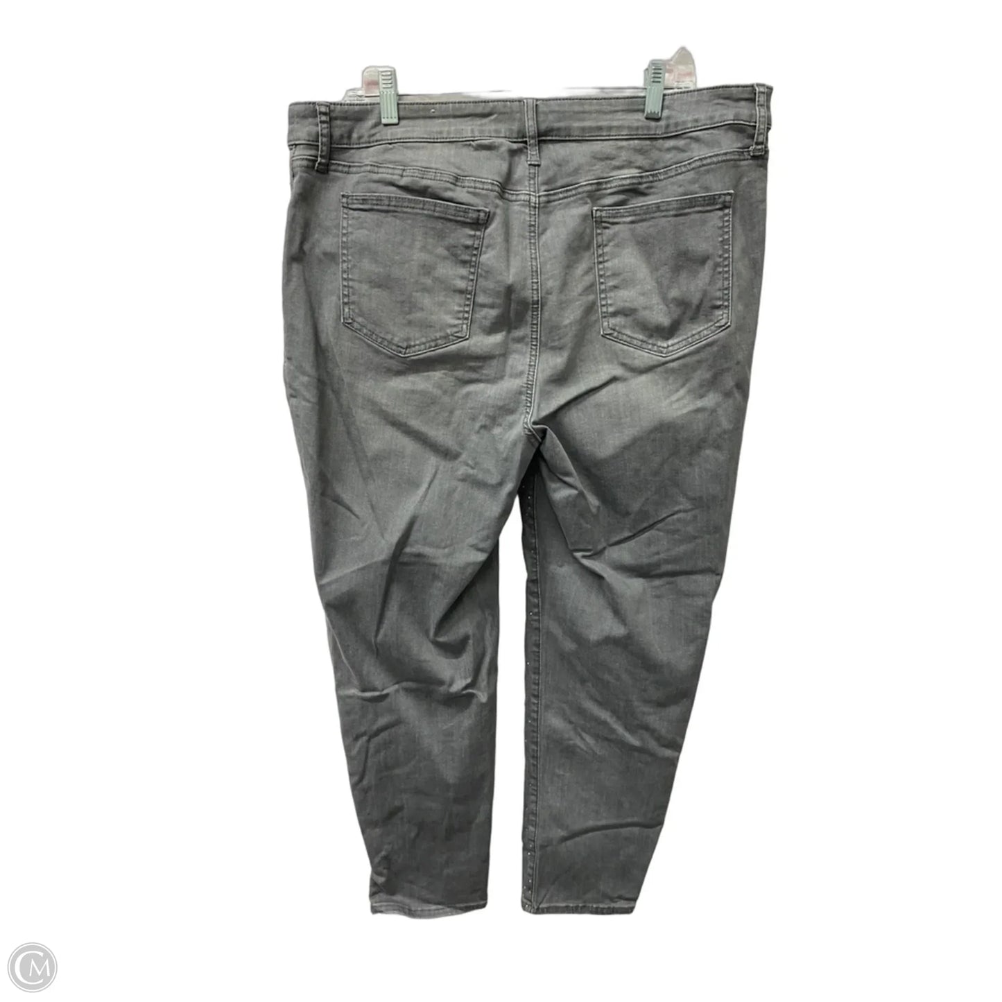 Jeans Cropped By Chicos In Grey Denim, Size: 16