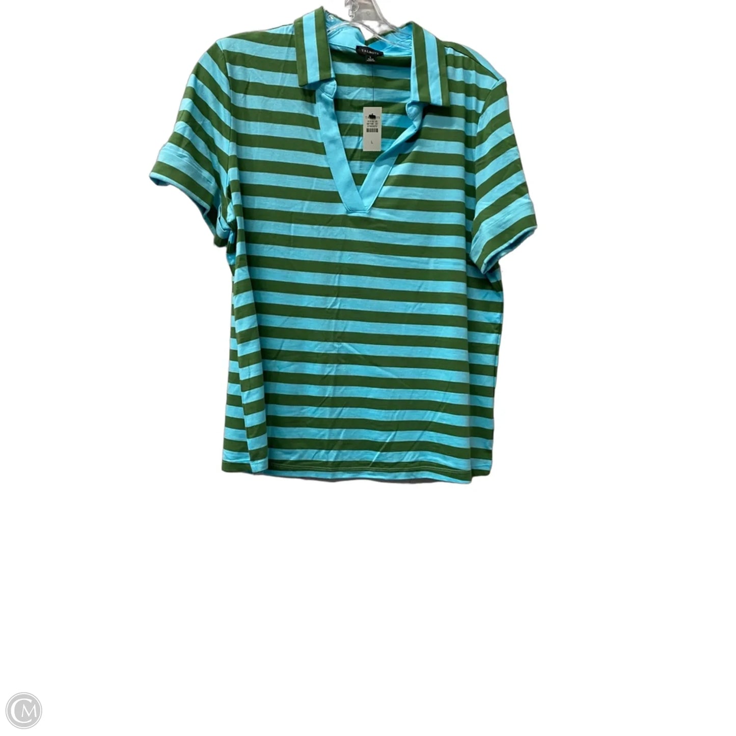 Top Short Sleeve By Talbots In Blue & Green, Size: L