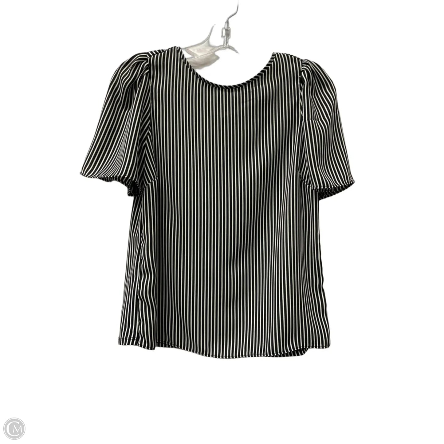 Top Short Sleeve By Ann Taylor In Black & White, Size: Xxsp