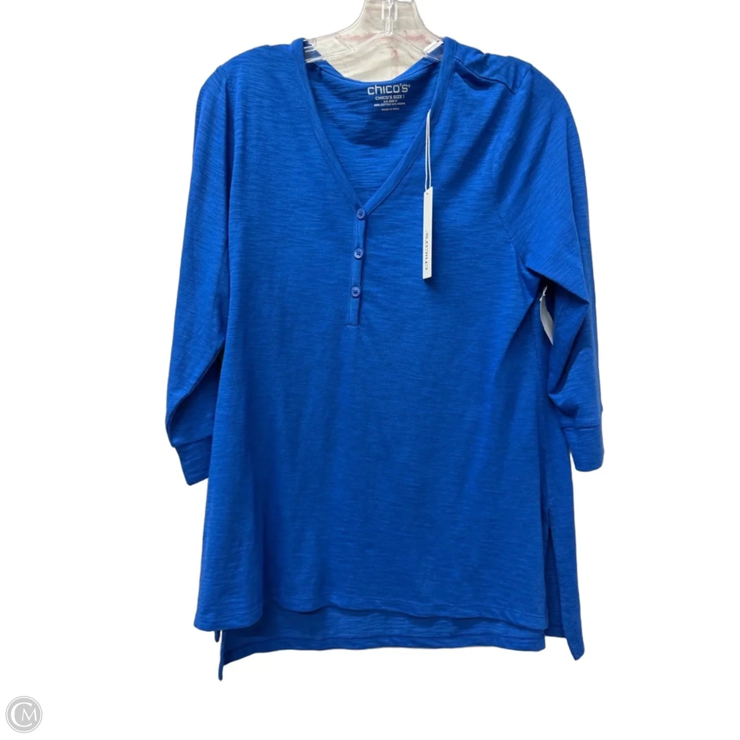Top Long Sleeve By Chicos In Blue, Size: M