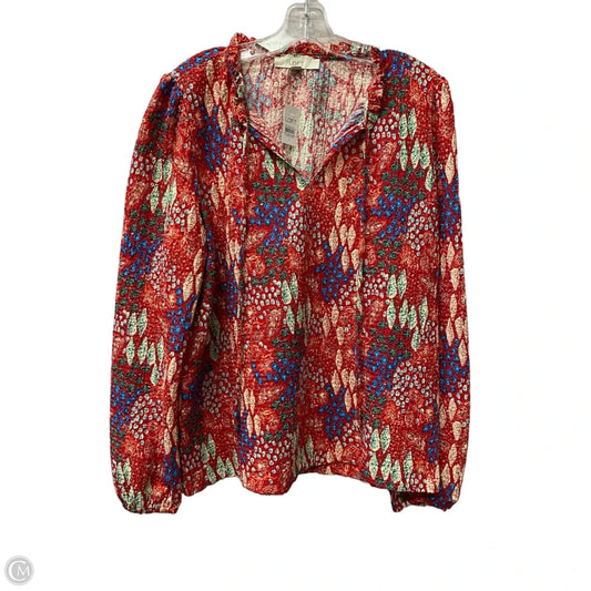 Top Long Sleeve By Loft In Red, Size: L