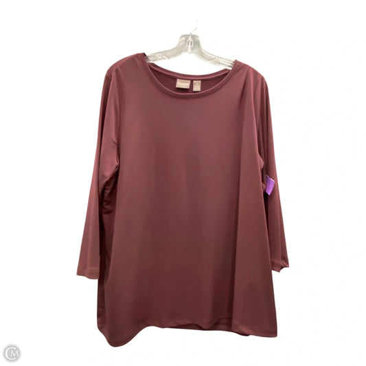 Top 3/4 Sleeve By Chicos In Purple, Size: Xl