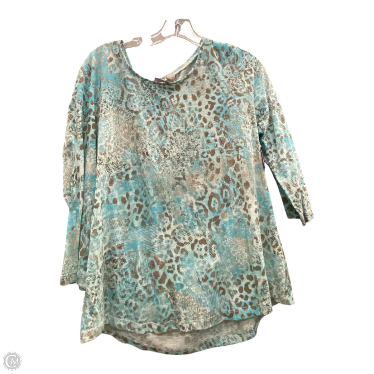 Top 3/4 Sleeve By Chicos In Blue, Size: L
