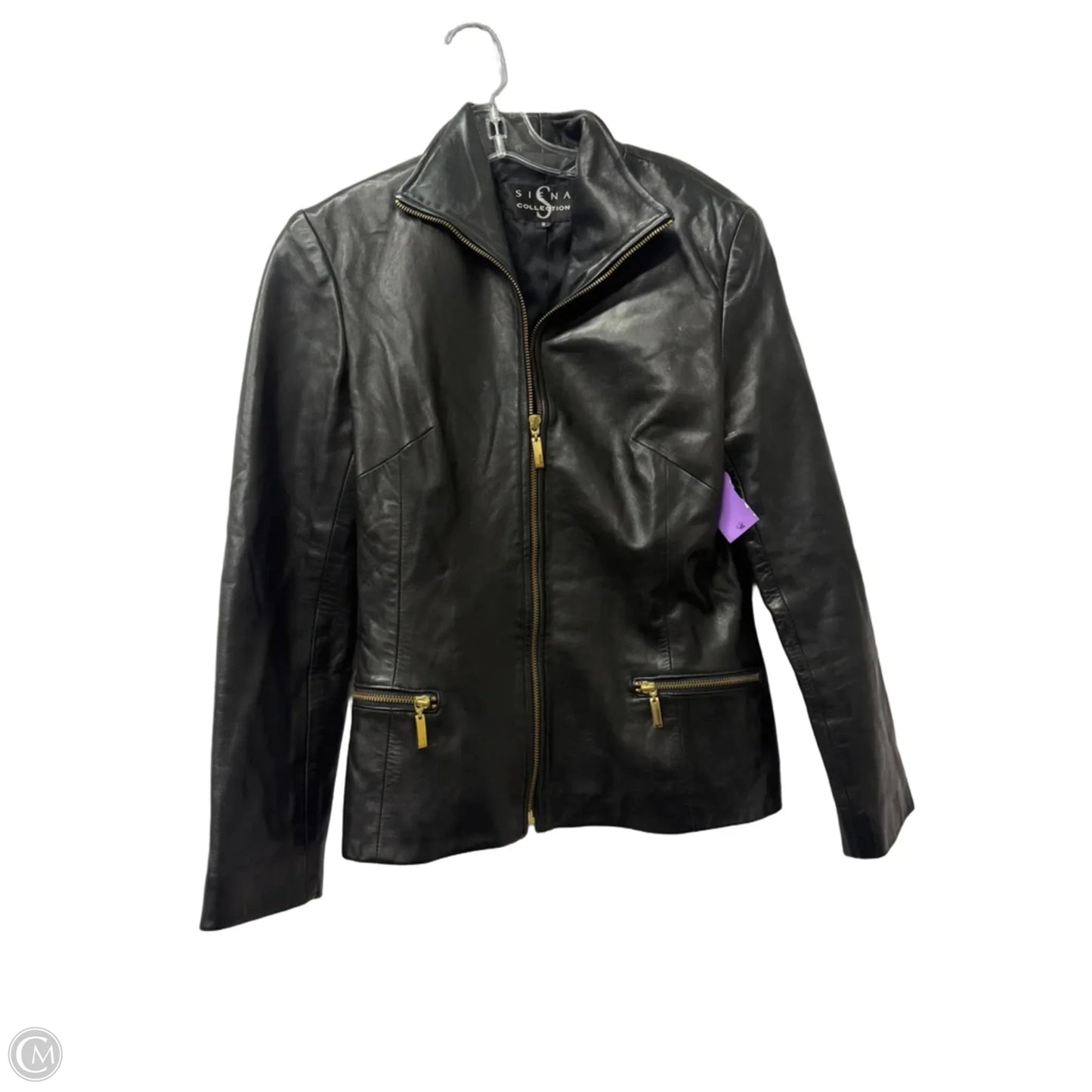 Jacket Leather By Cme In Black, Size: S