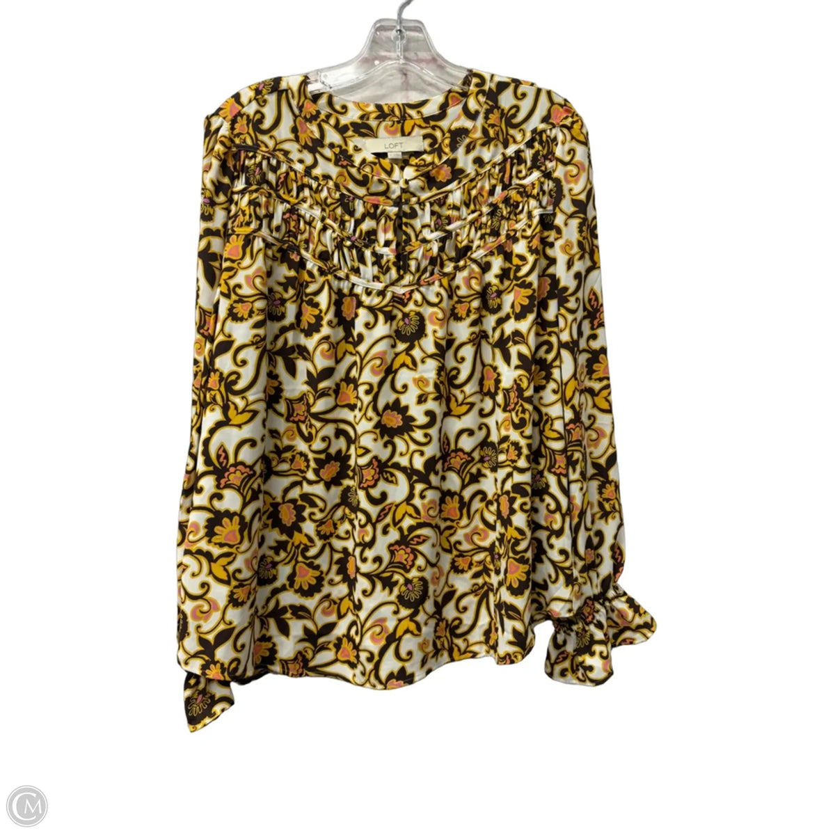 Top Long Sleeve By Loft In Yellow, Size: L