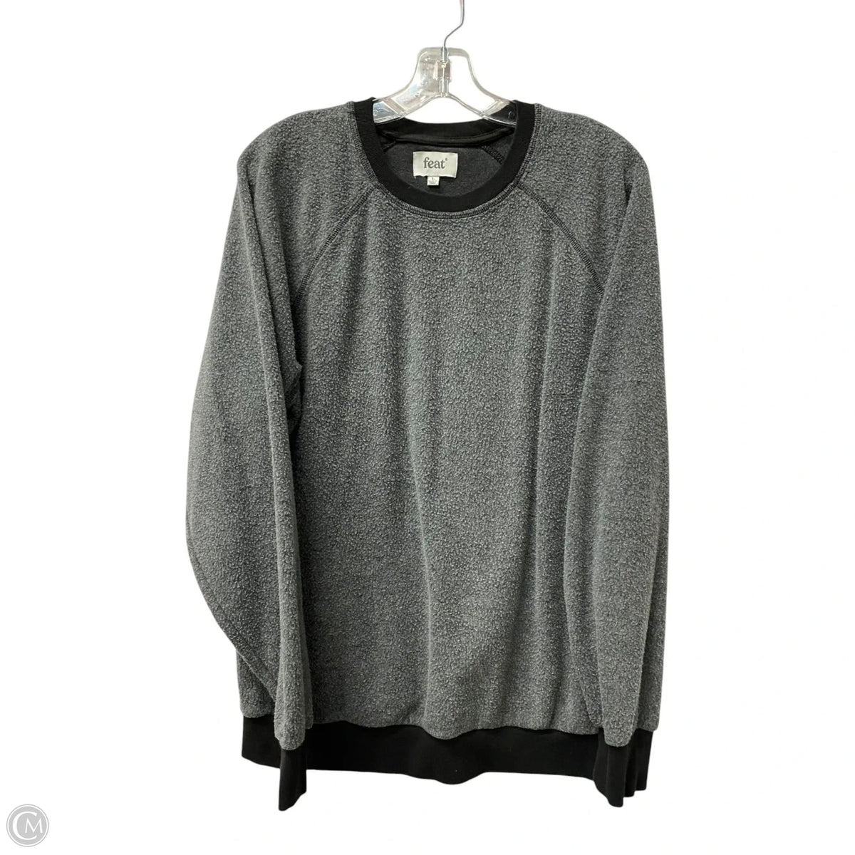 Top Long Sleeve By Cmc In Grey, Size: L
