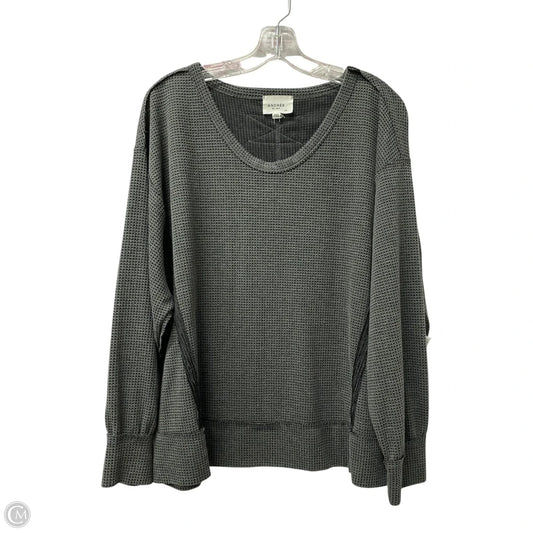 Top Long Sleeve By Andree By Unit In Grey, Size: Xl