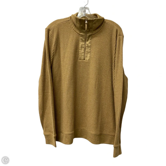 Athletic Top Long Sleeve Collar By Lands End In Tan, Size: L