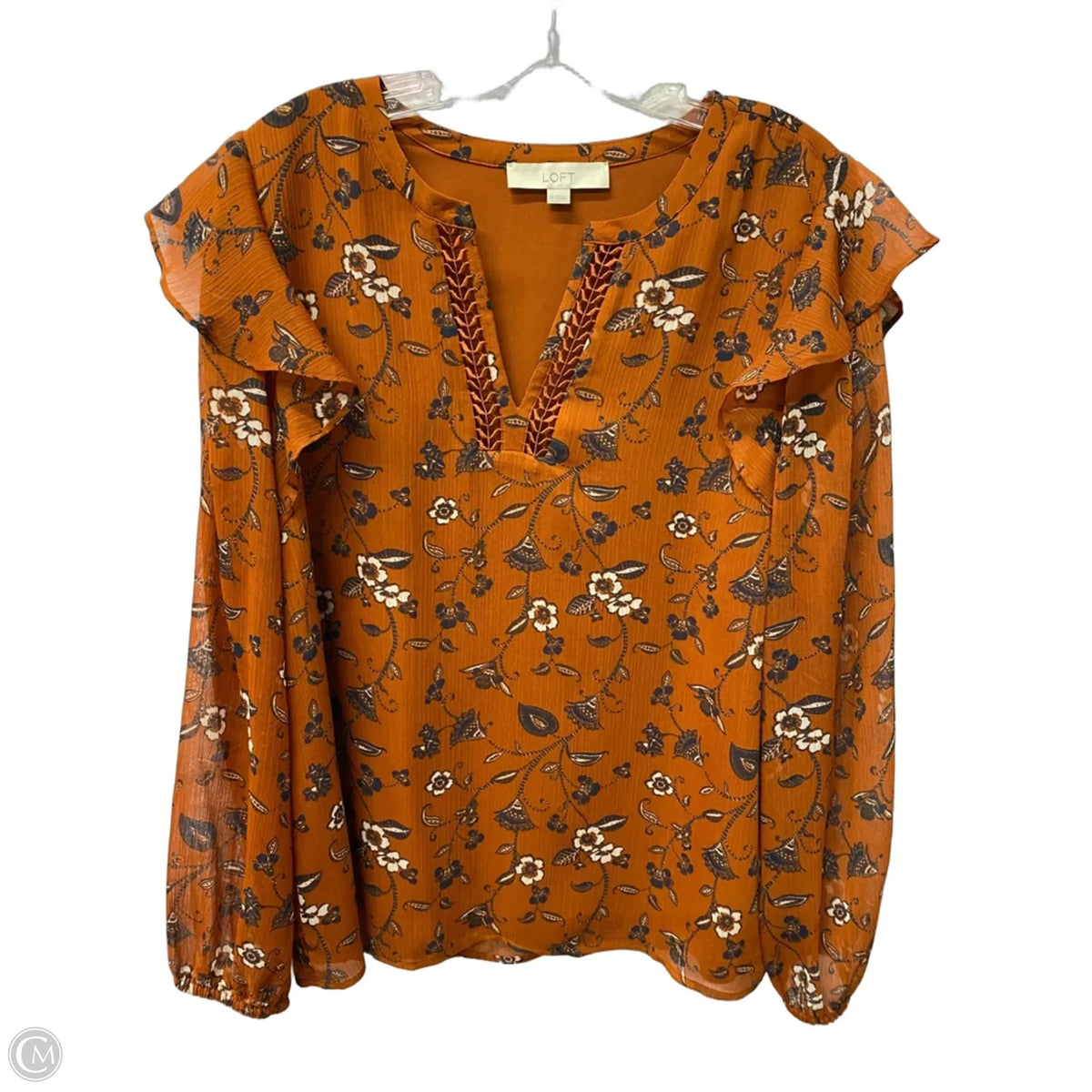 Top Long Sleeve By Loft In Orange, Size: M