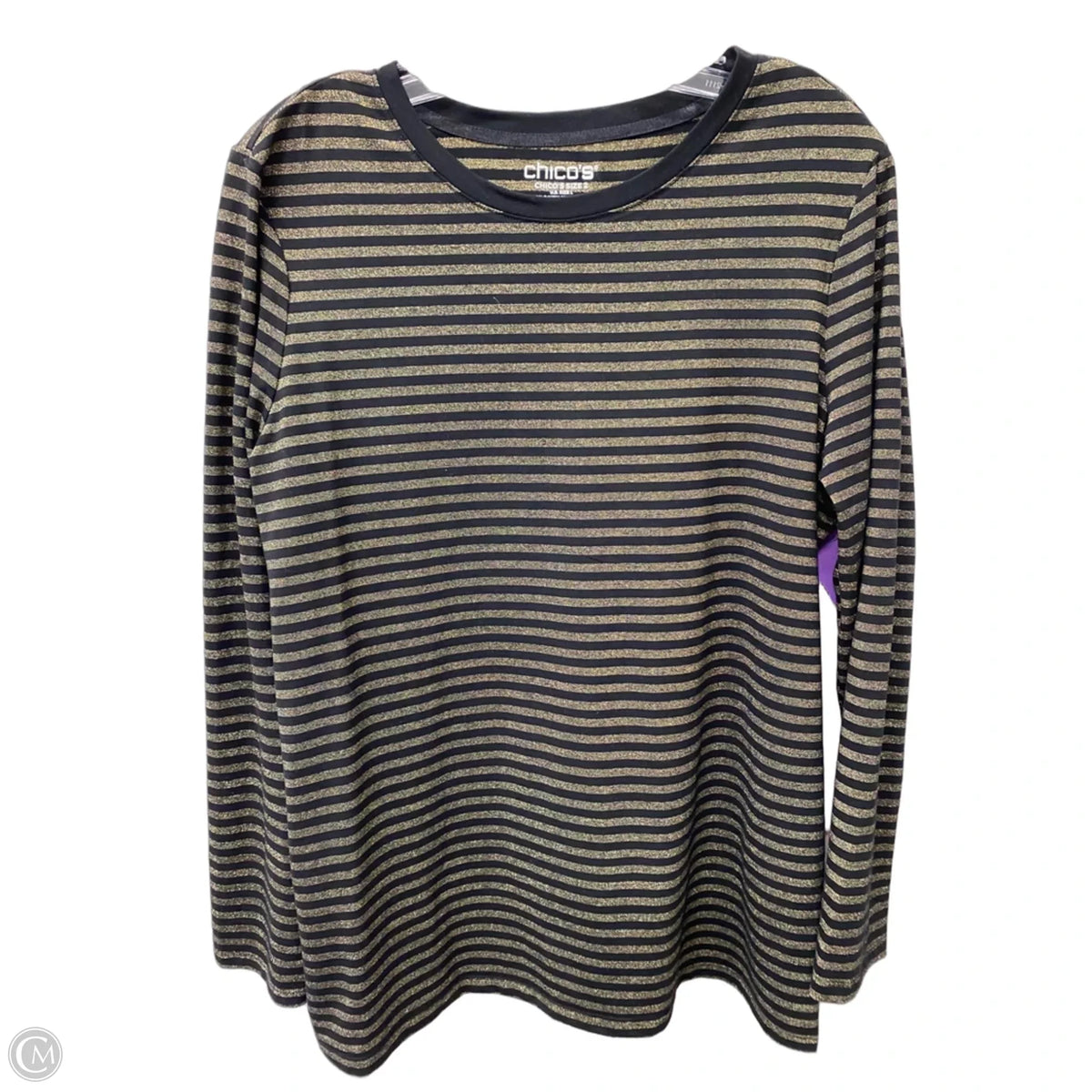 Top Long Sleeve By Chicos In Black, Size: L