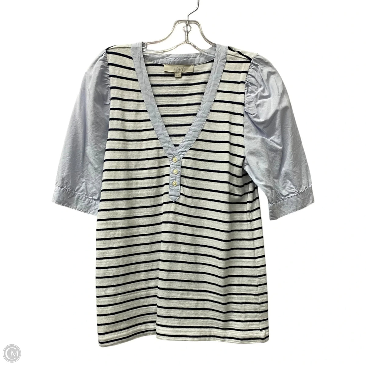 Top Short Sleeve By Loft In Blue, Size: S
