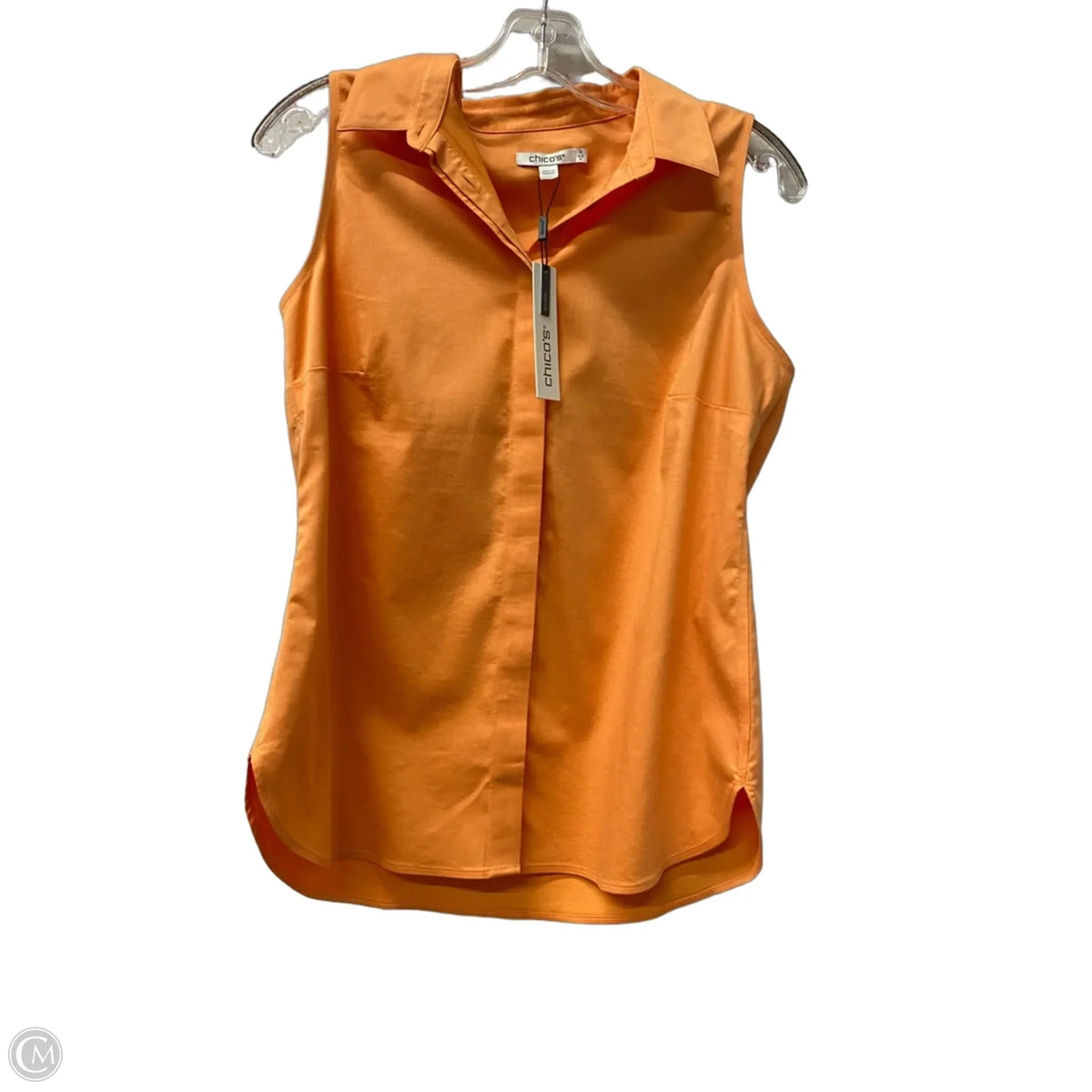 Top Sleeveless By Chicos In Orange, Size: S