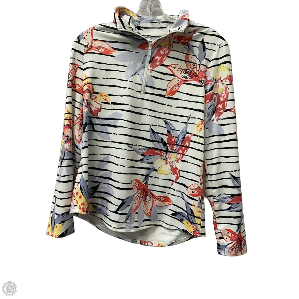 Top Long Sleeve By Chicos In White, Size: S