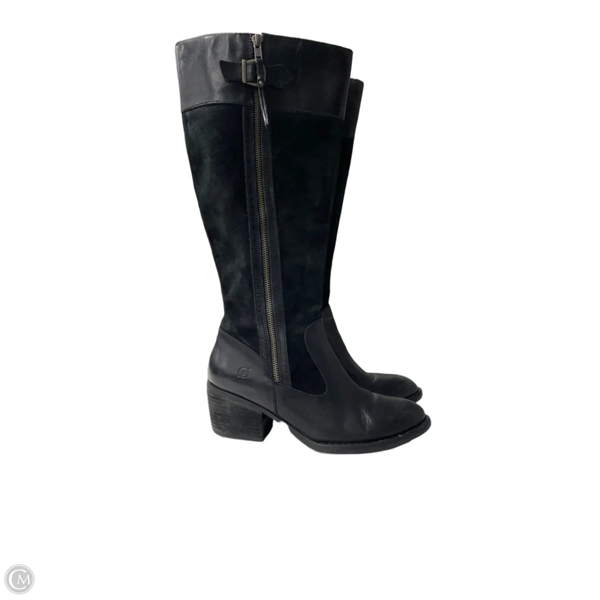Boots Knee Heels By Born In Black, Size: 9