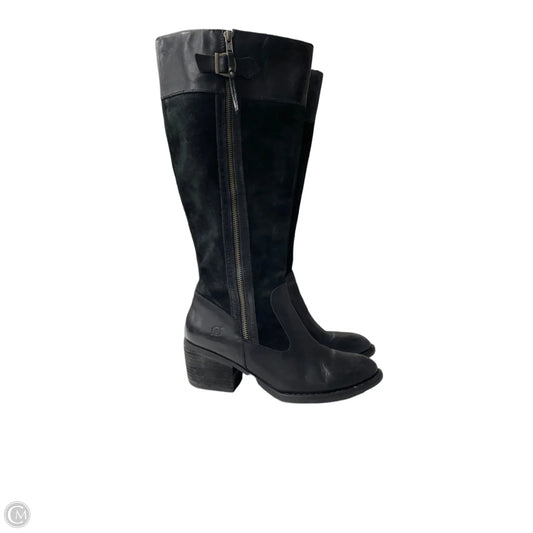 Boots Knee Heels By Born In Black, Size: 9