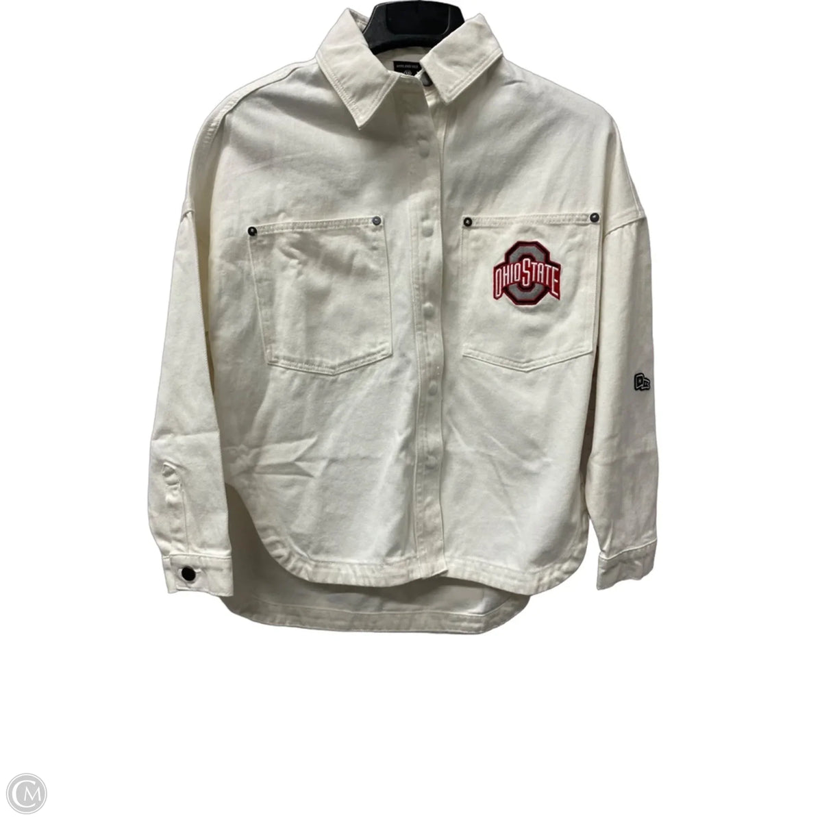 Jacket Shirt By Clothes Mentor In White, Size: Xs
