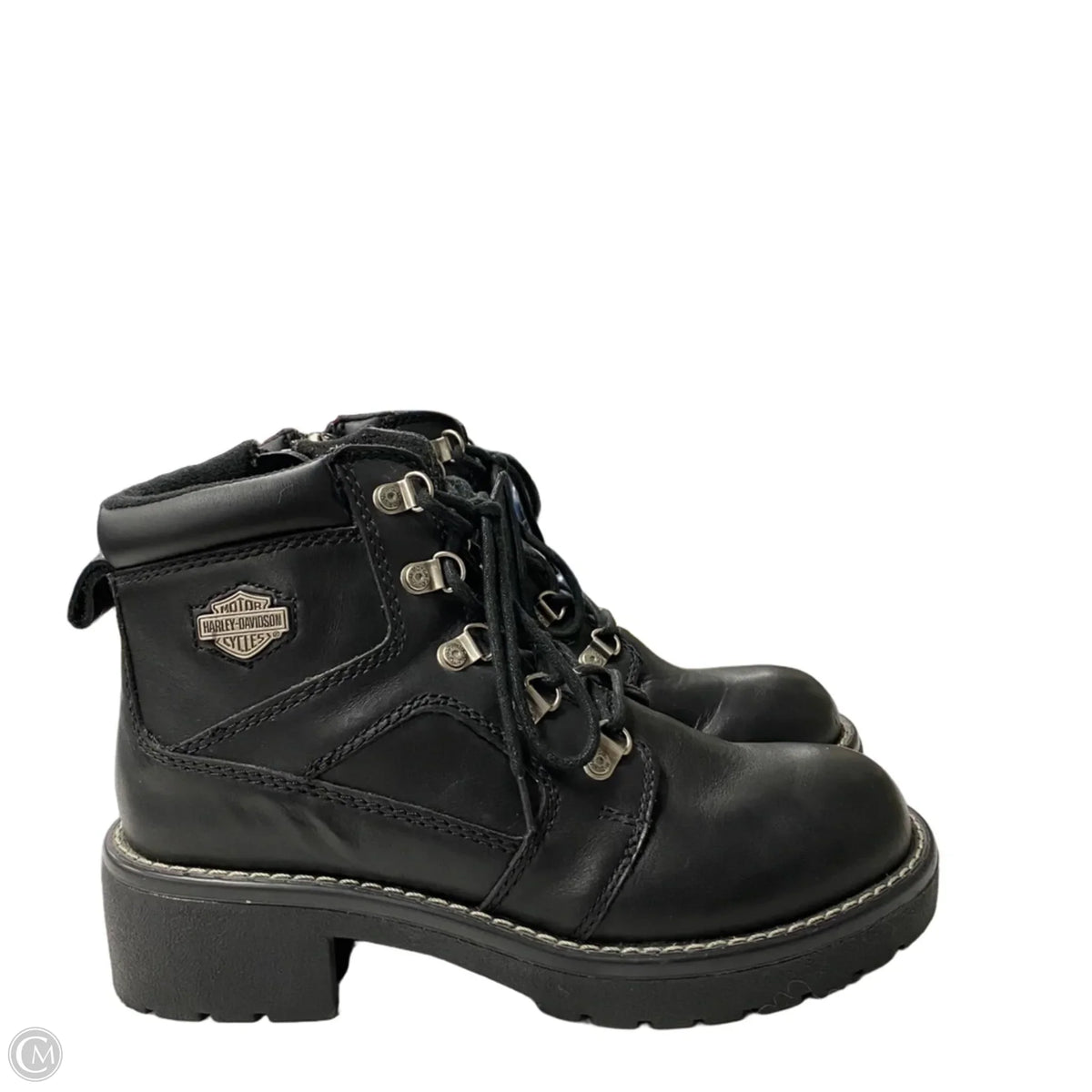 Boots Ankle Flats By Harley Davidson In Black, Size: 7.5