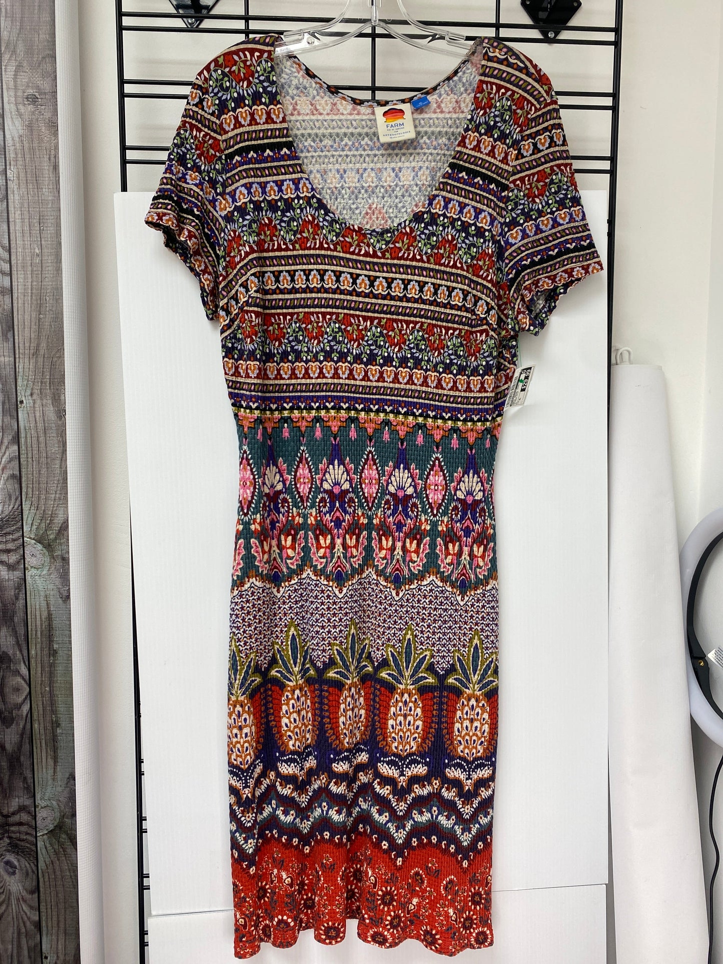 Dress Casual Short By Anthropologie In Rainbow Print, Size: Xl