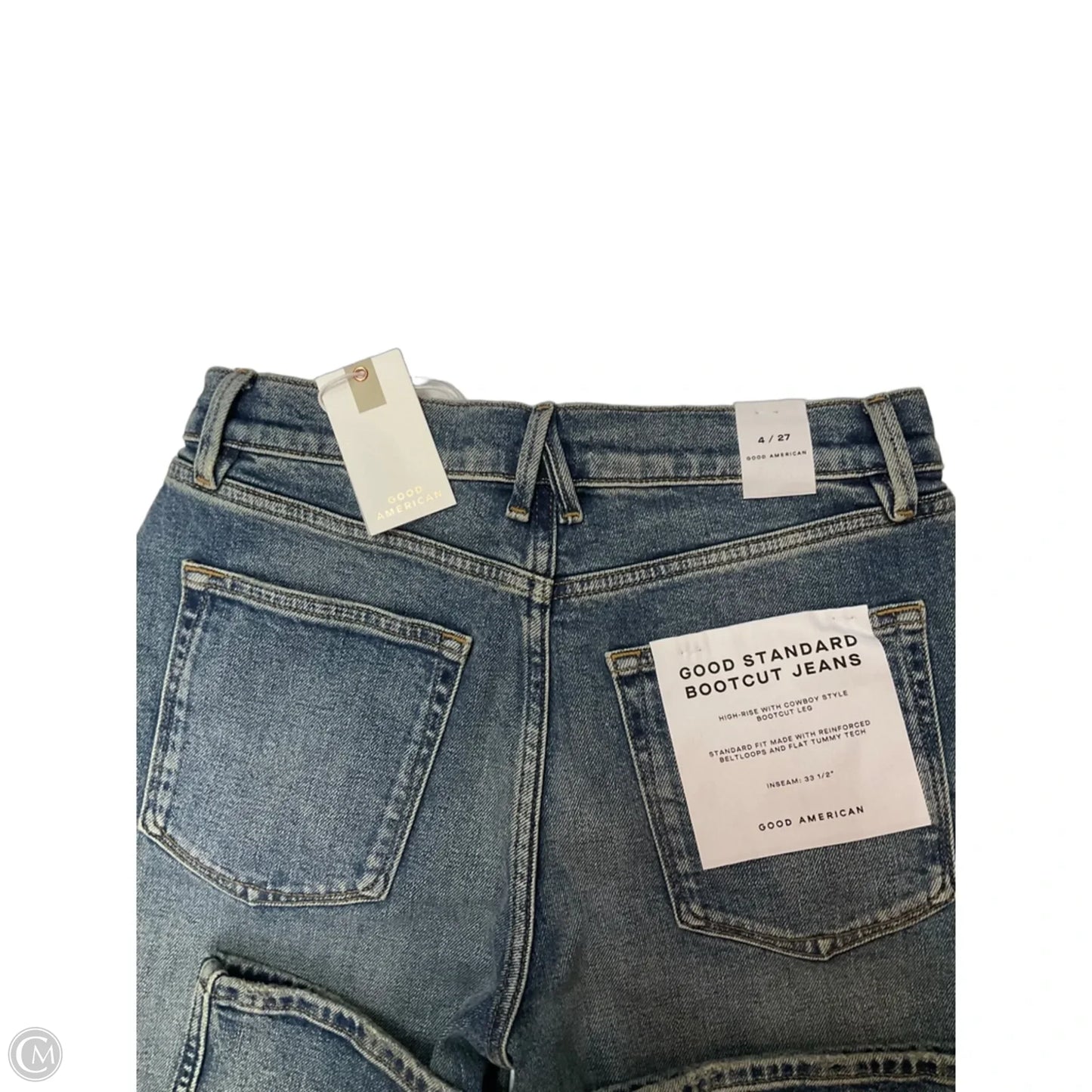 Jeans Boot Cut By Good American In Blue Denim, Size: 4