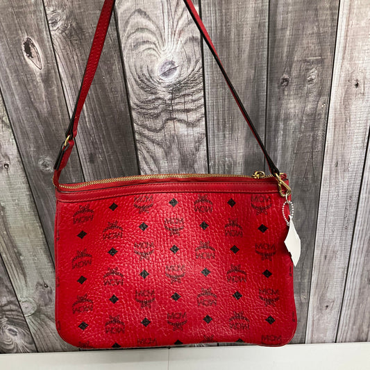 Red Handbag Designer Mcm, Size Small