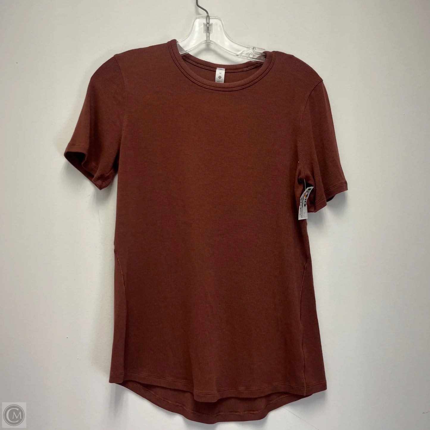 Athletic Top Short Sleeve By Lululemon In Brown, Size: M