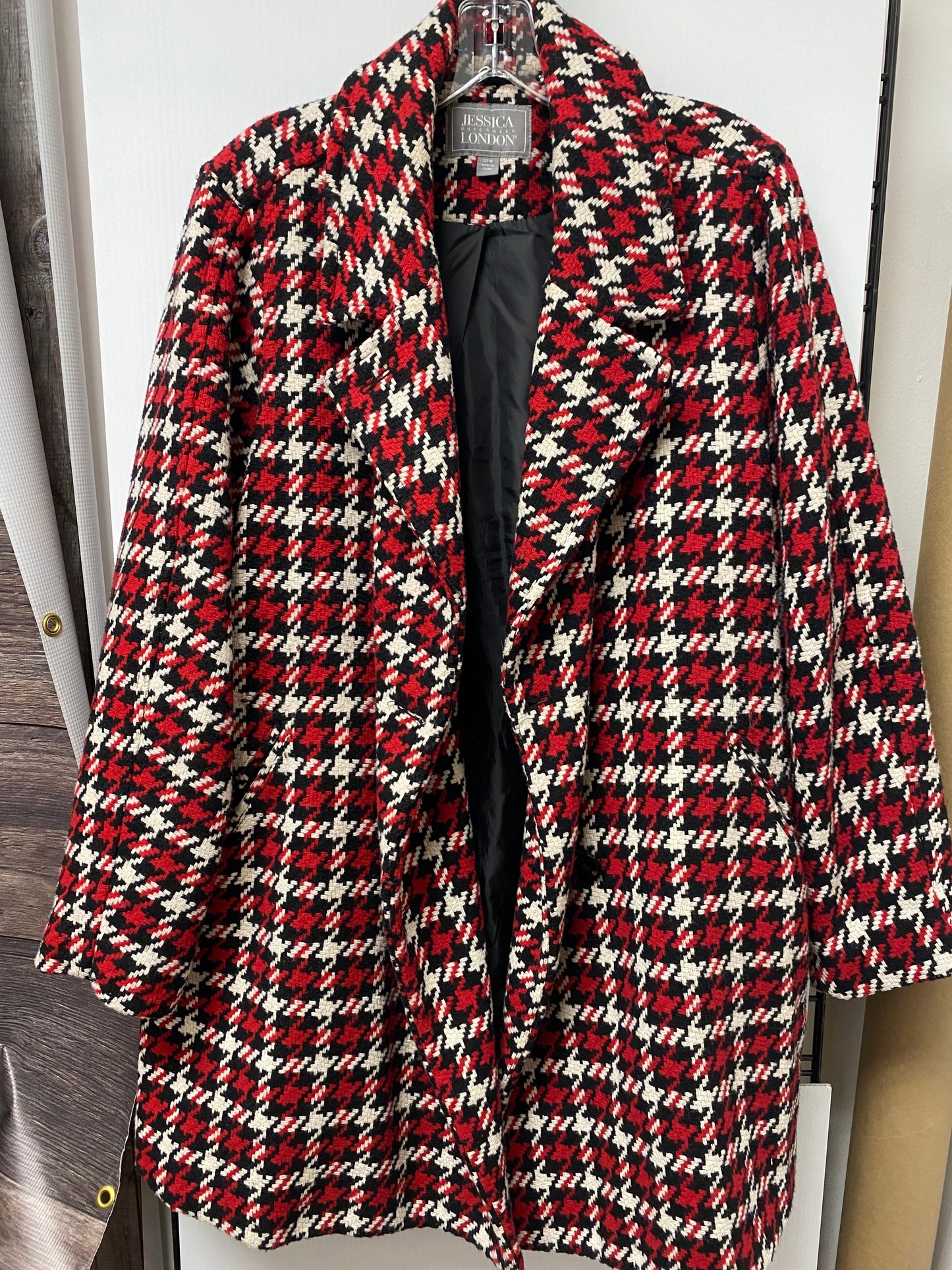 Coat Other By Jessica London In Black Red, Size: 22womens