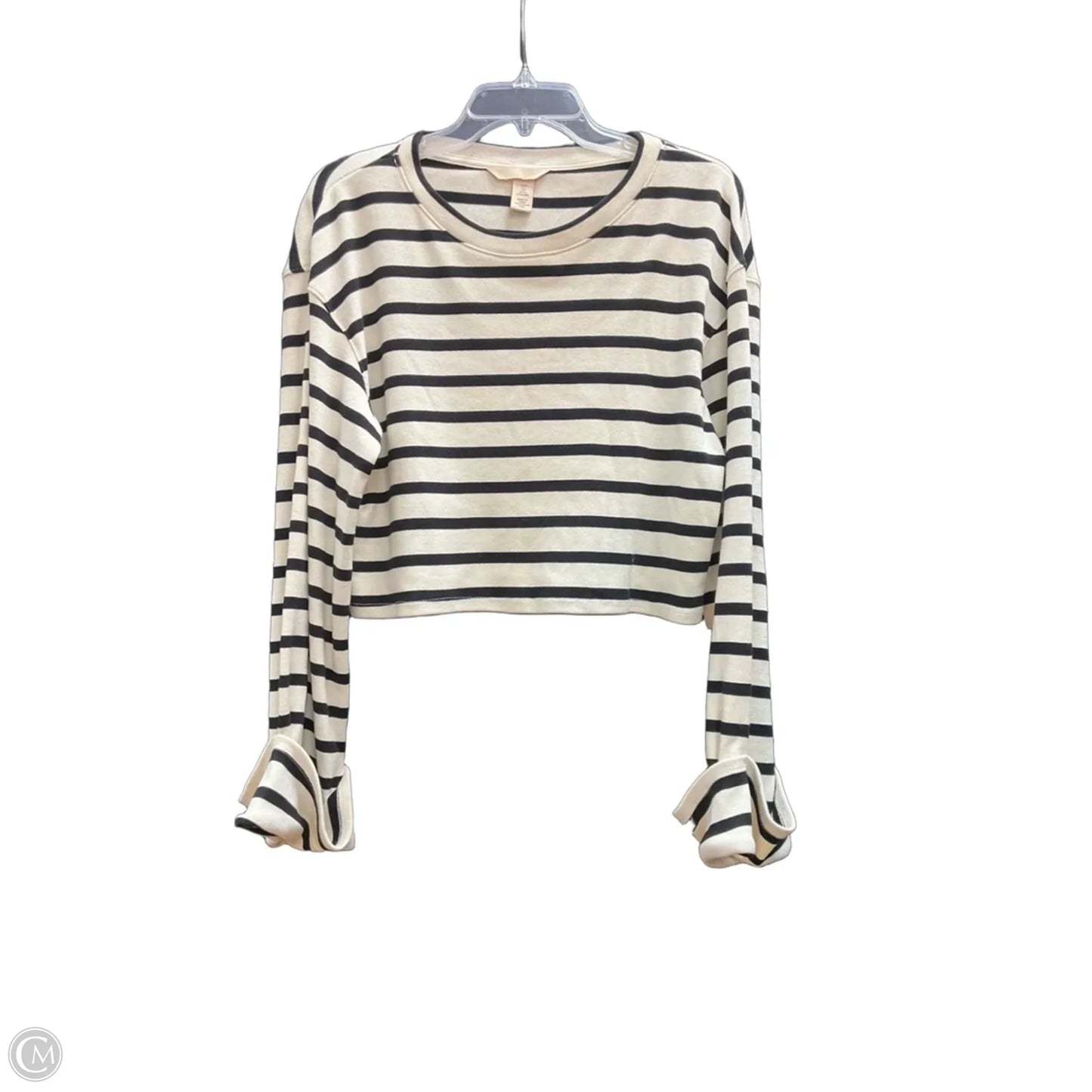 Top Long Sleeve By H&m In Striped Pattern, Size: S