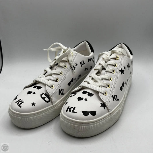 Shoes Designer By Karl Lagerfeld In White, Size: 7