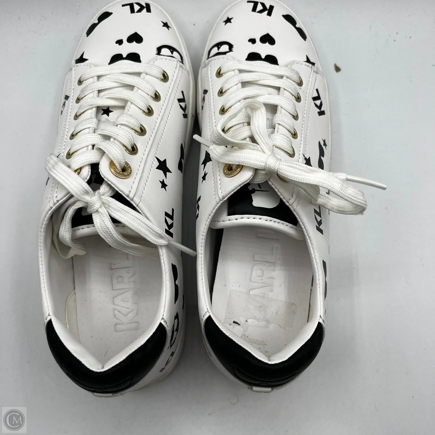 Shoes Designer By Karl Lagerfeld In White, Size: 7