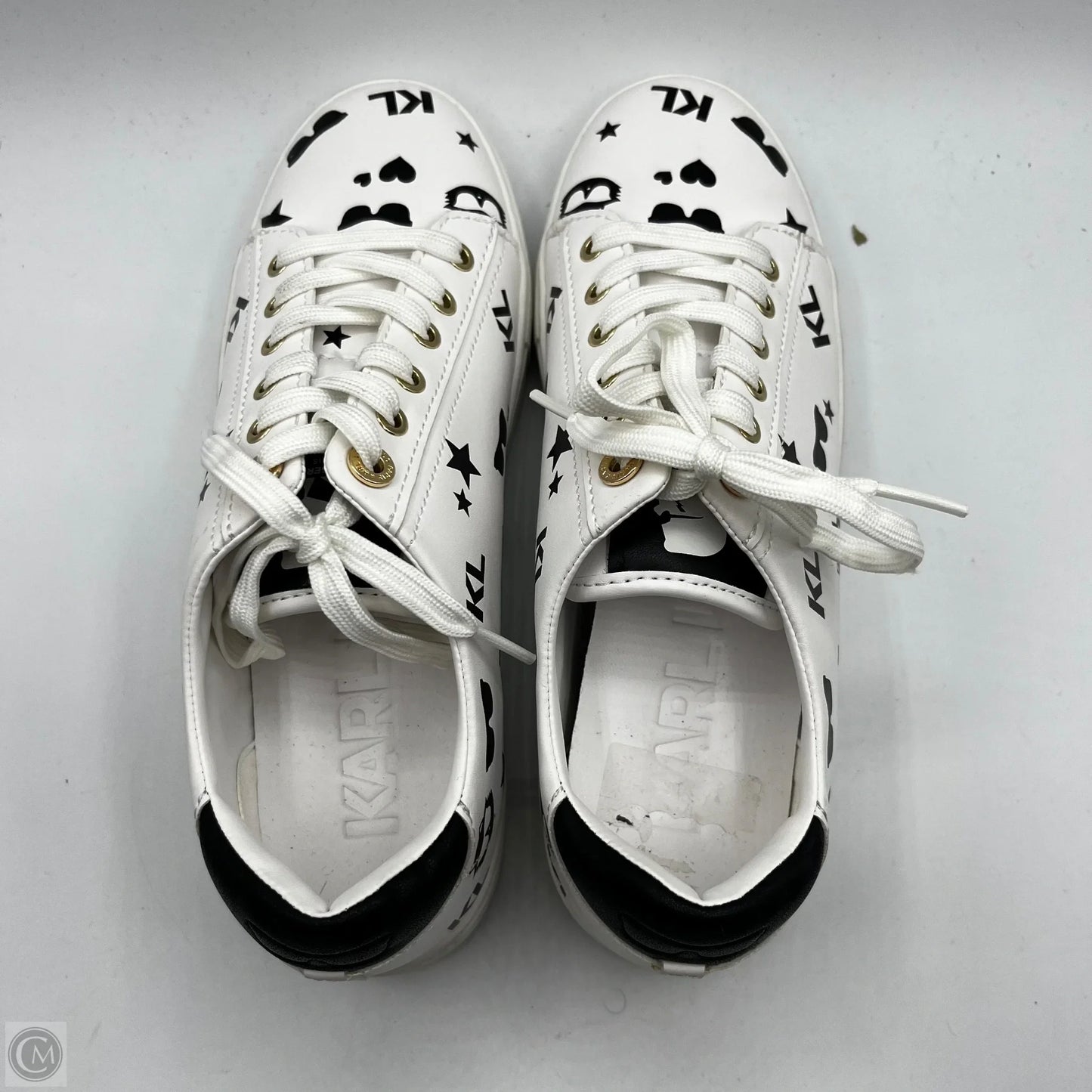 Shoes Designer By Karl Lagerfeld In White, Size: 7