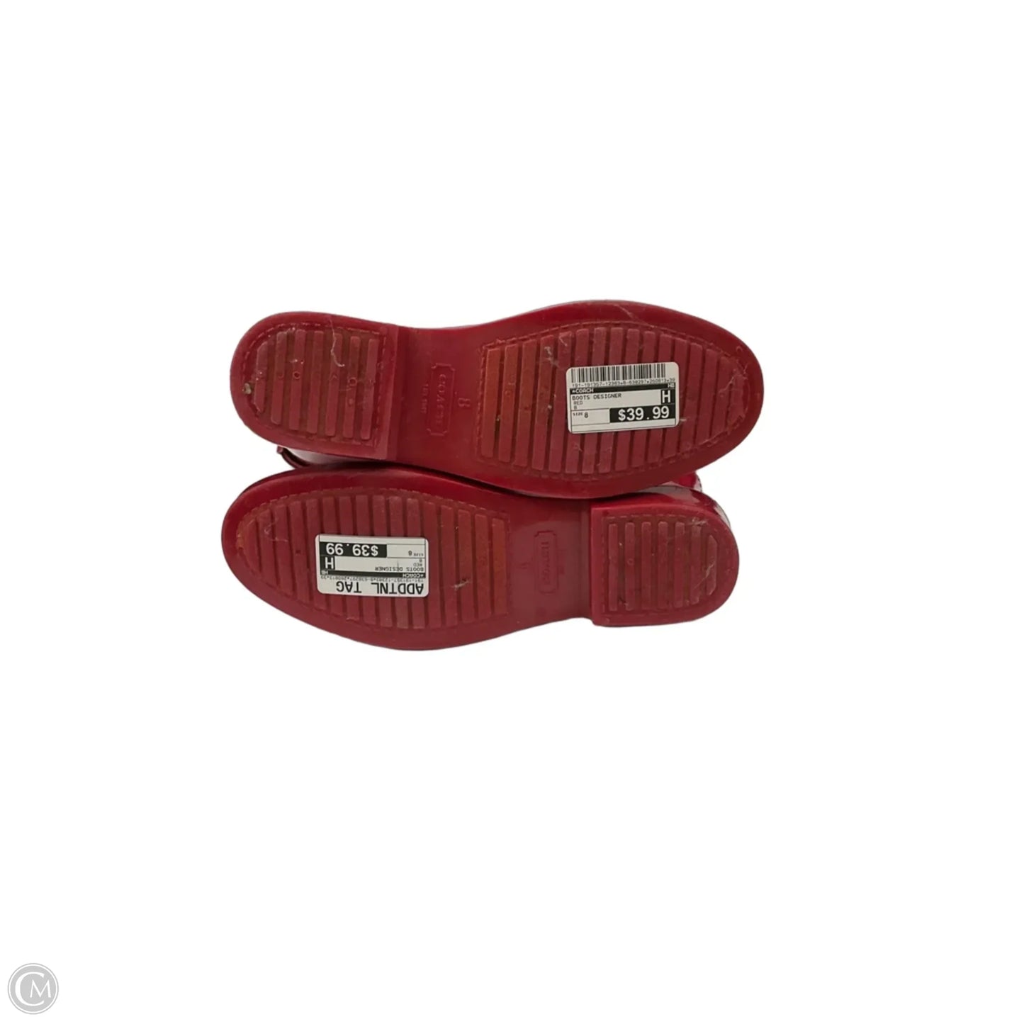 Boots Designer By Coach In Red, Size: 8