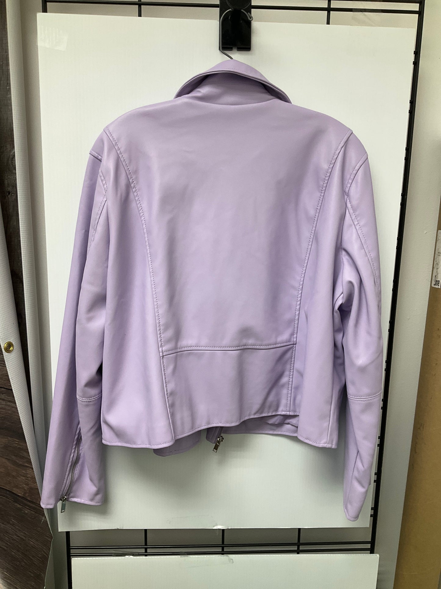 Jacket Leather By Nine West In Purple, Size: Xl